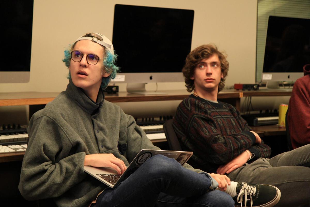 Students in Music Technology class