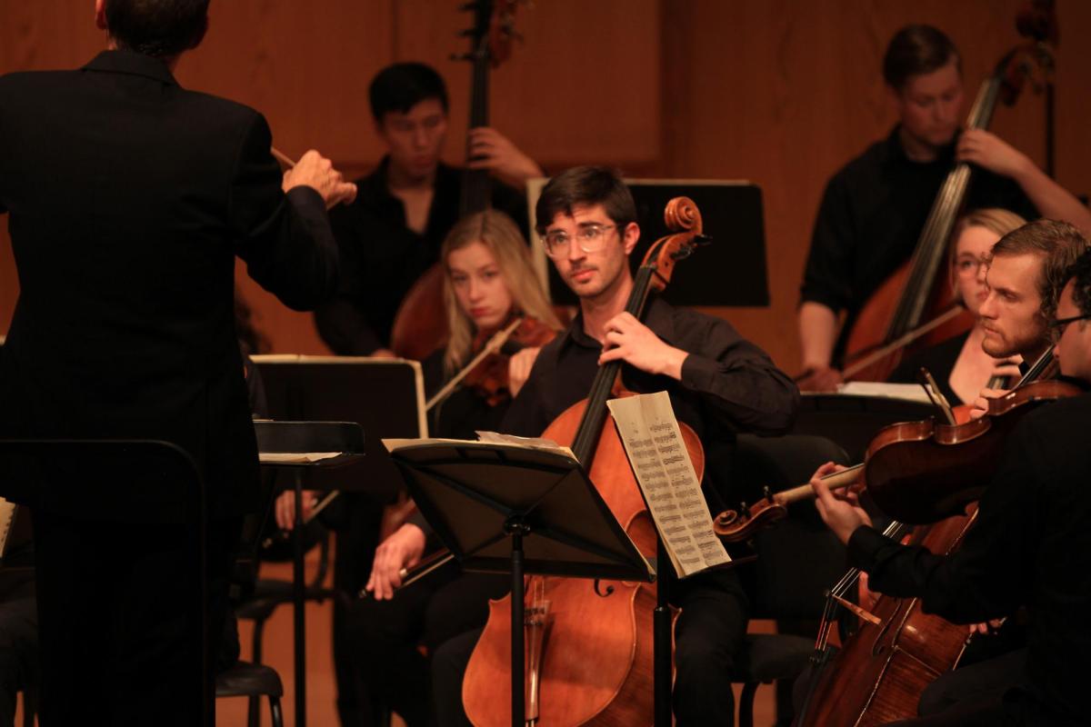 Students playing instruments in music class