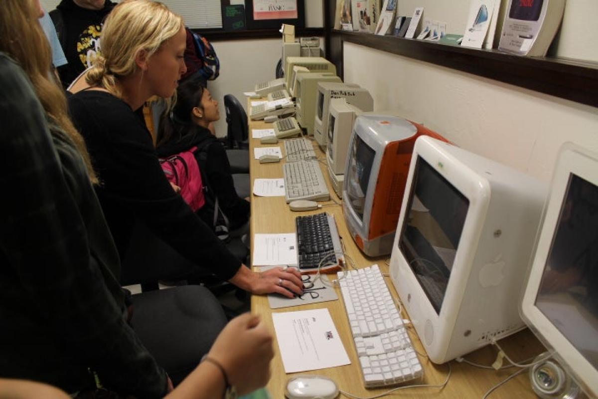 Students in Media Archaeology Lab