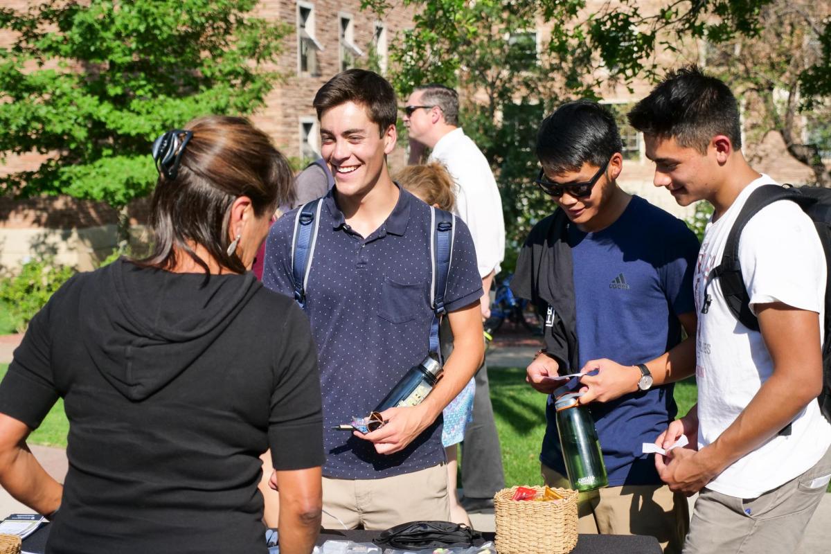 Students on college campus