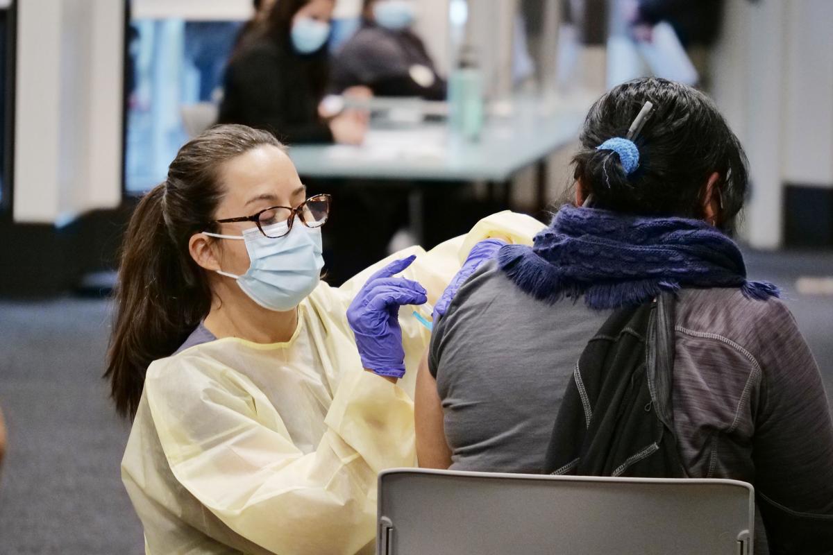 Vaccination clinic at the University of Colorado Boulder