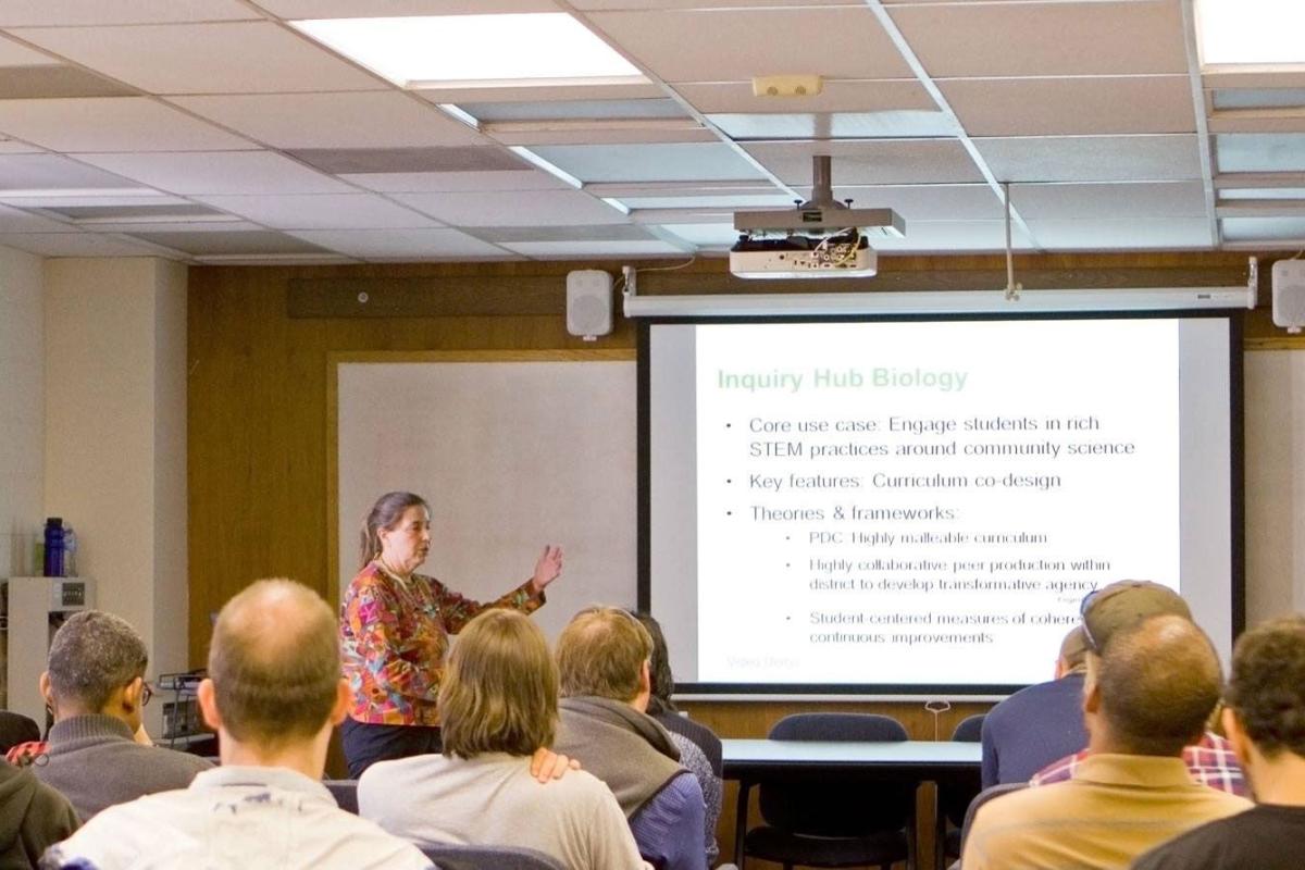 Professor teaching class