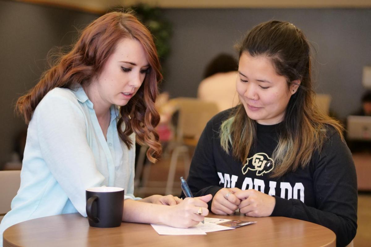 An academic advisor helping a student