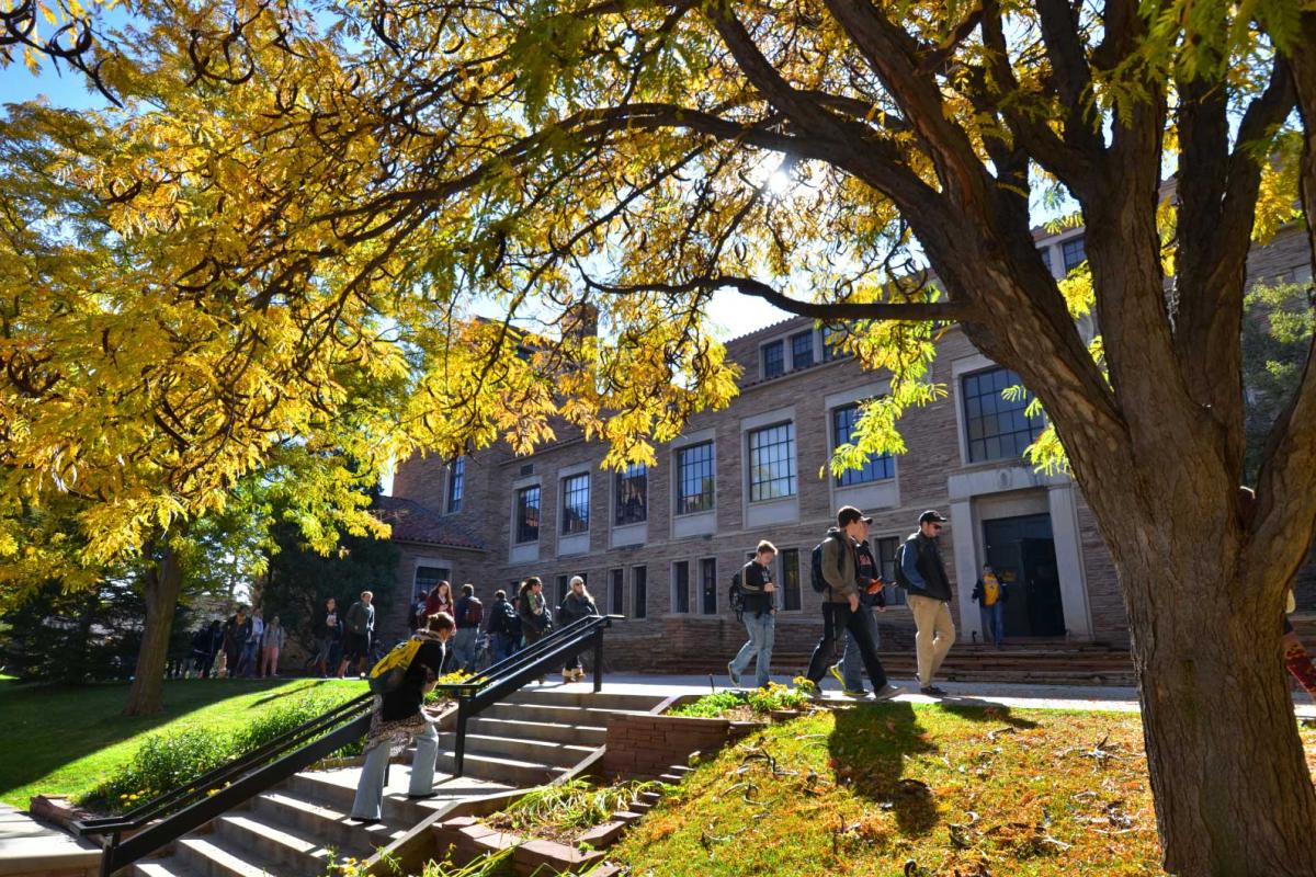 Students walking to classes