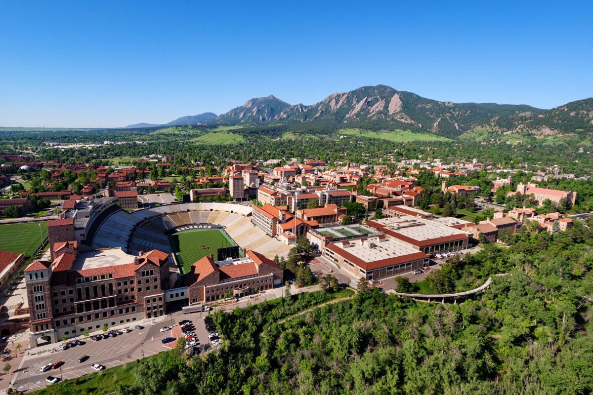 CU Boulder campus aerial