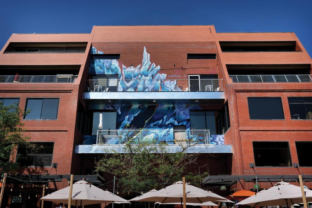 Sea ice mural in downtown Boulder by Kendall Kippley