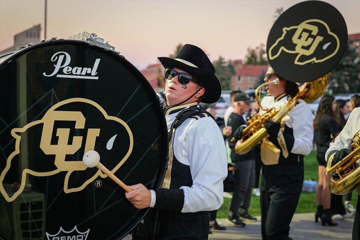 CU Marching Band before a football game