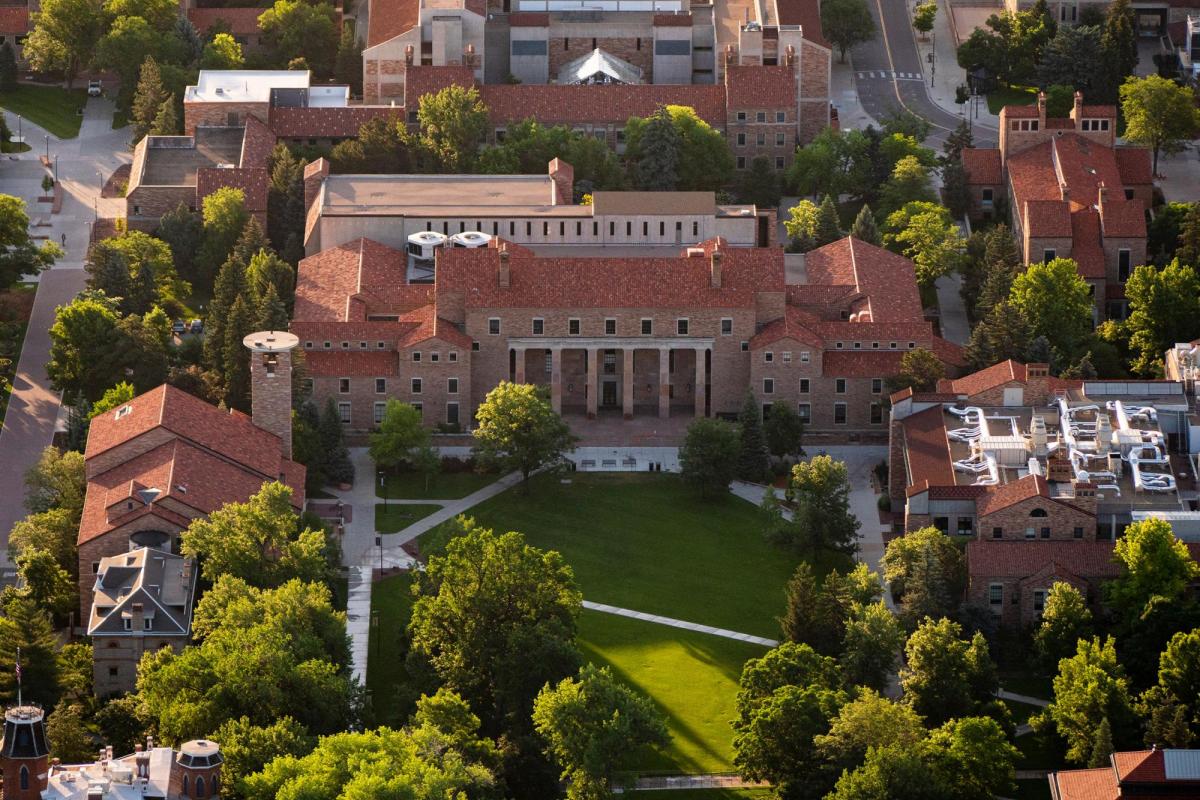 CU Boulder campus aerial