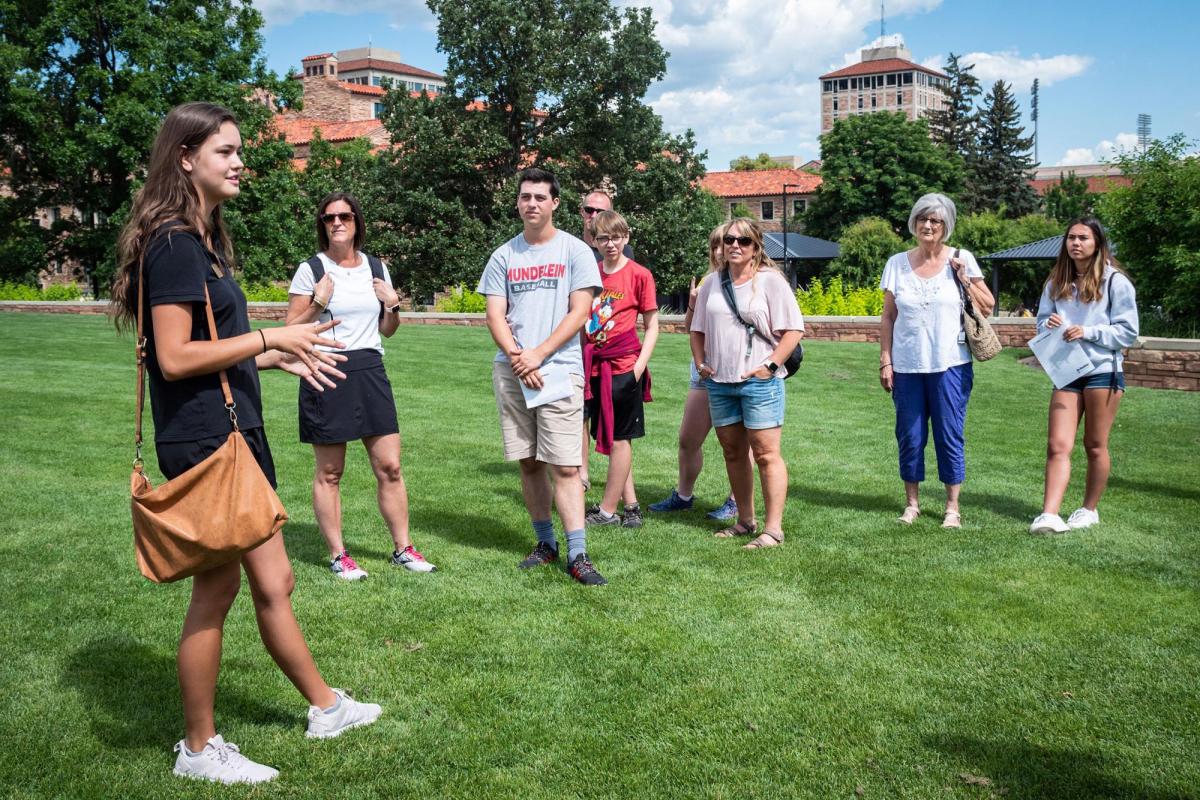 Admitted students on campus tour