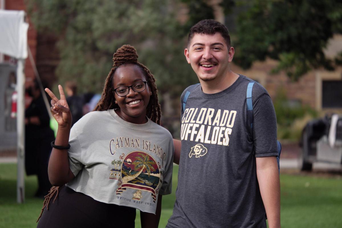 CU Unity event with people in CU Boulder t-shirts