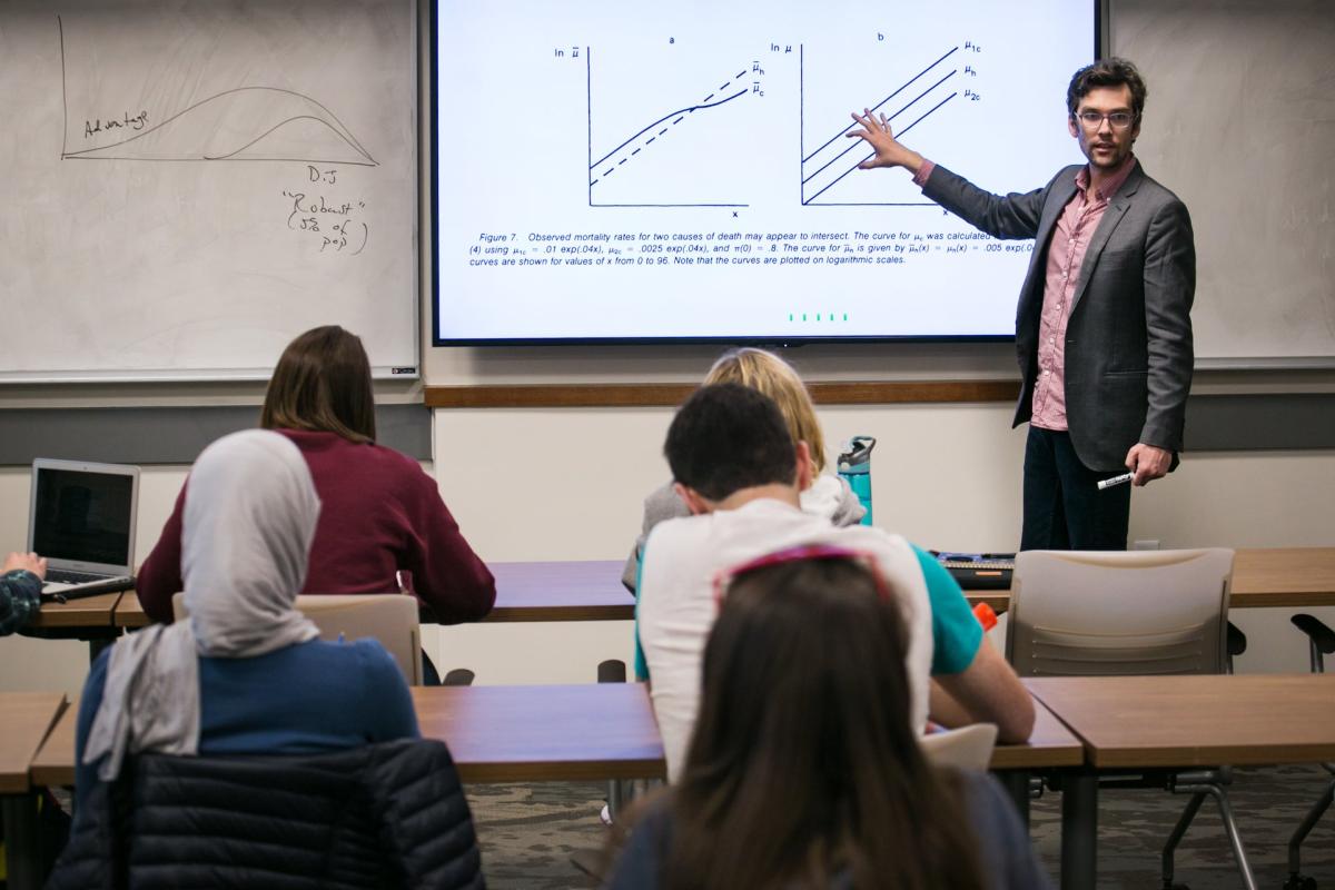 Professor teaching a sociology class