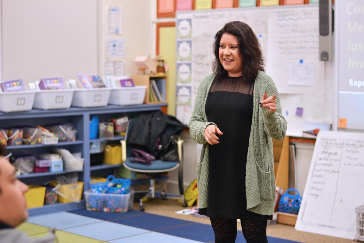 Teacher teaching a class