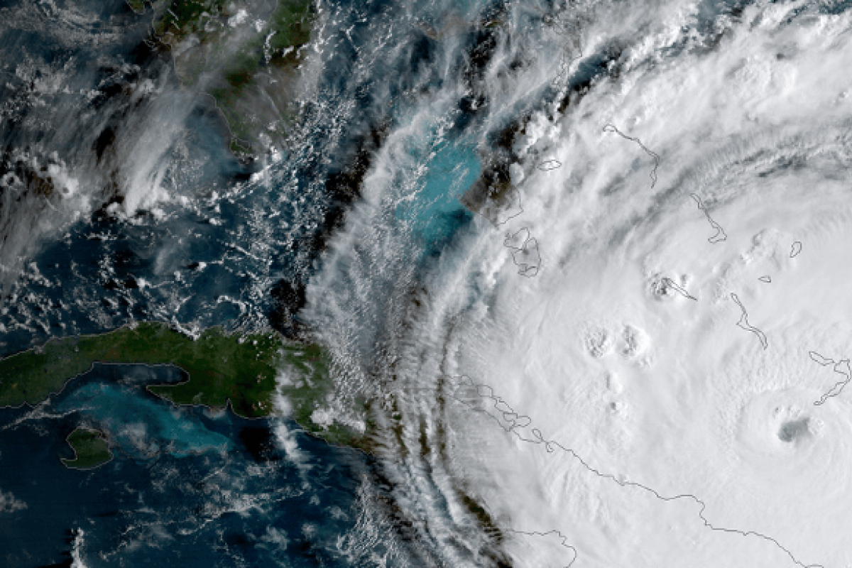 The eye of Hurricane Irma passing the eastern end of Cuba
