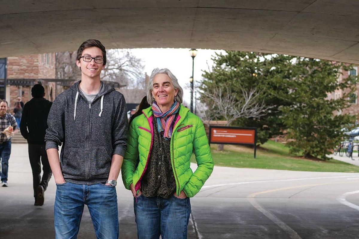 Martha Russo and Bruce Price in a pedestrian underpass