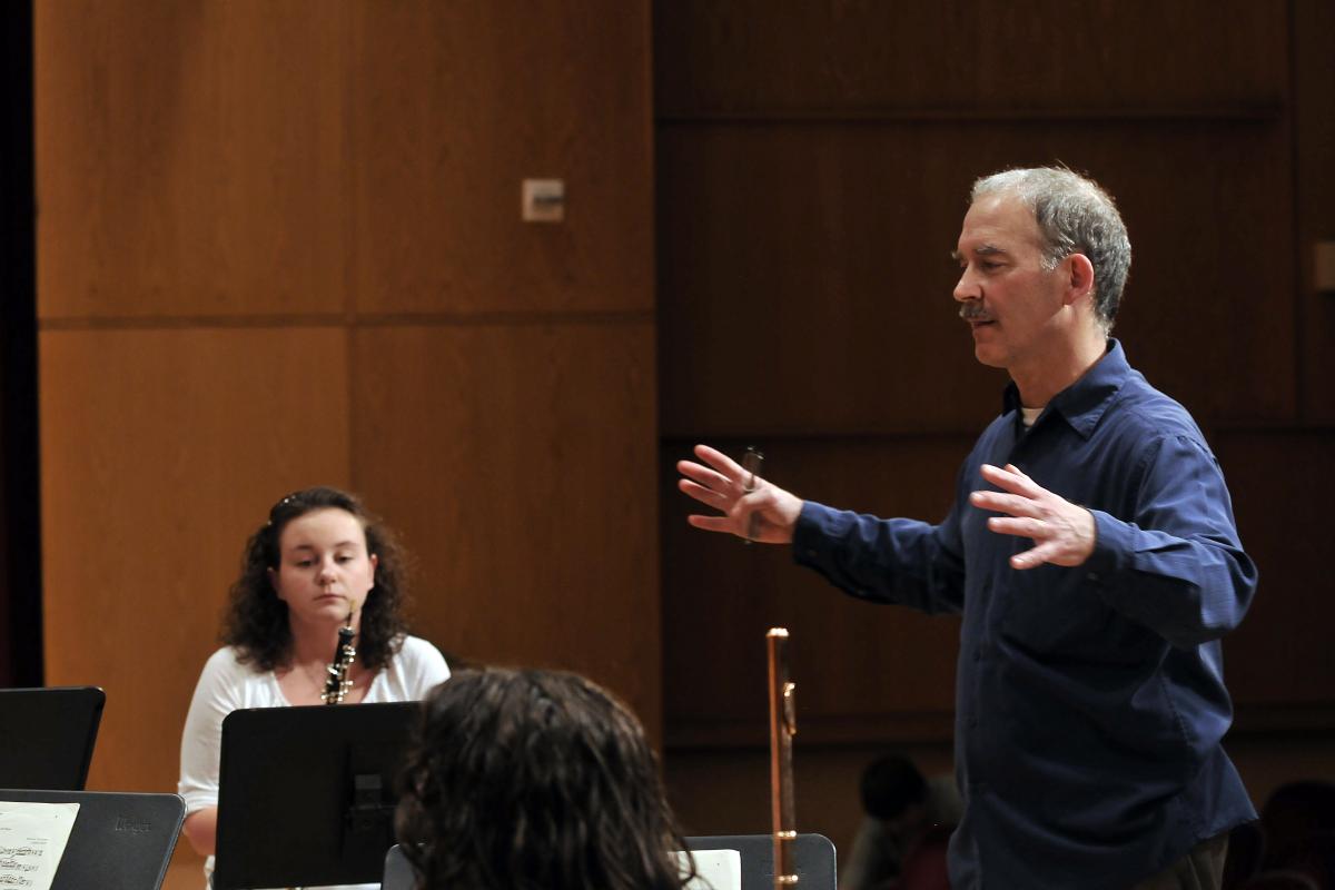 Professor teaching a music class at CU Boulder