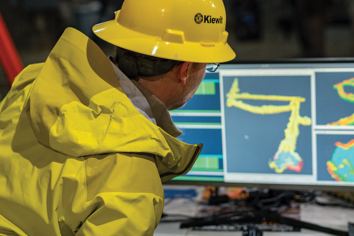 A modified Boston Dynamics Spot robot operates in an experimental mine in Colorado in preparation for the DARPA Subterranean Challenge.