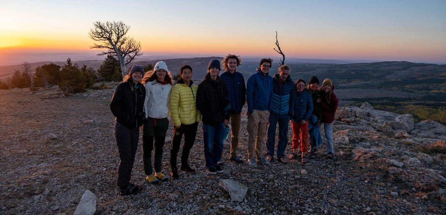 Hideyuki Nakanishi with CU Boulder students in the mountains