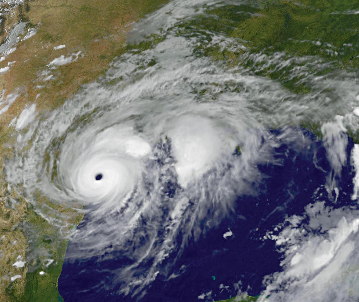 Satellite view of a hurricane