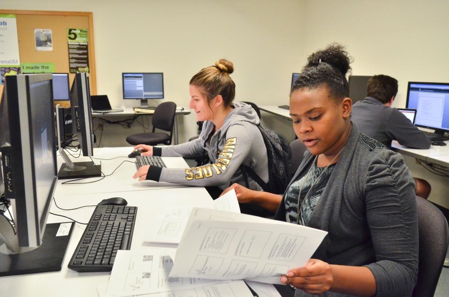 Students studying