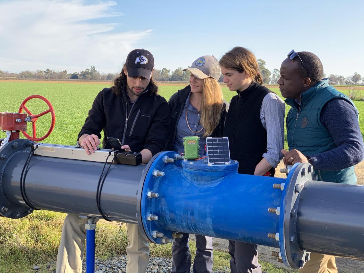 Researchers work on a project to develop a blockchain and sensor platform for groundwater conservation in California