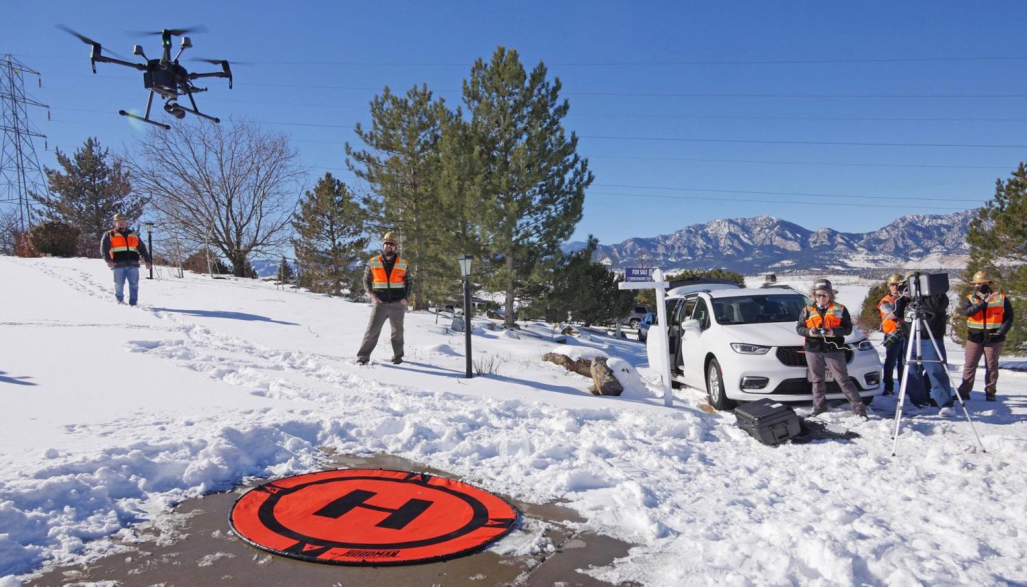 CU Boulder researchers launch drone to assess damage.