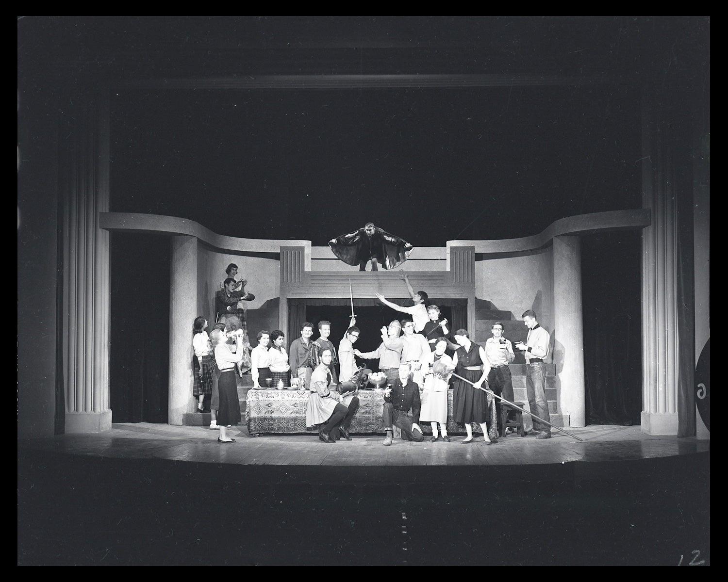 Macbeth performance, 1958. Image from the Special Collections and Archives, University of Colorado Boulder Libraries.