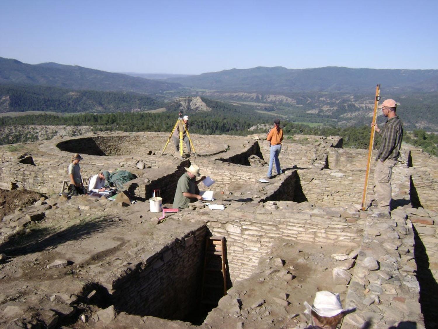 Archaeologists at Chimney Rock