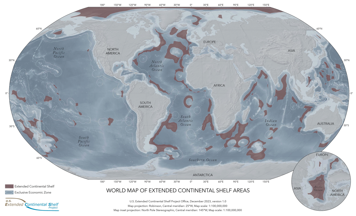 U.S. Extended Continental Shelf map