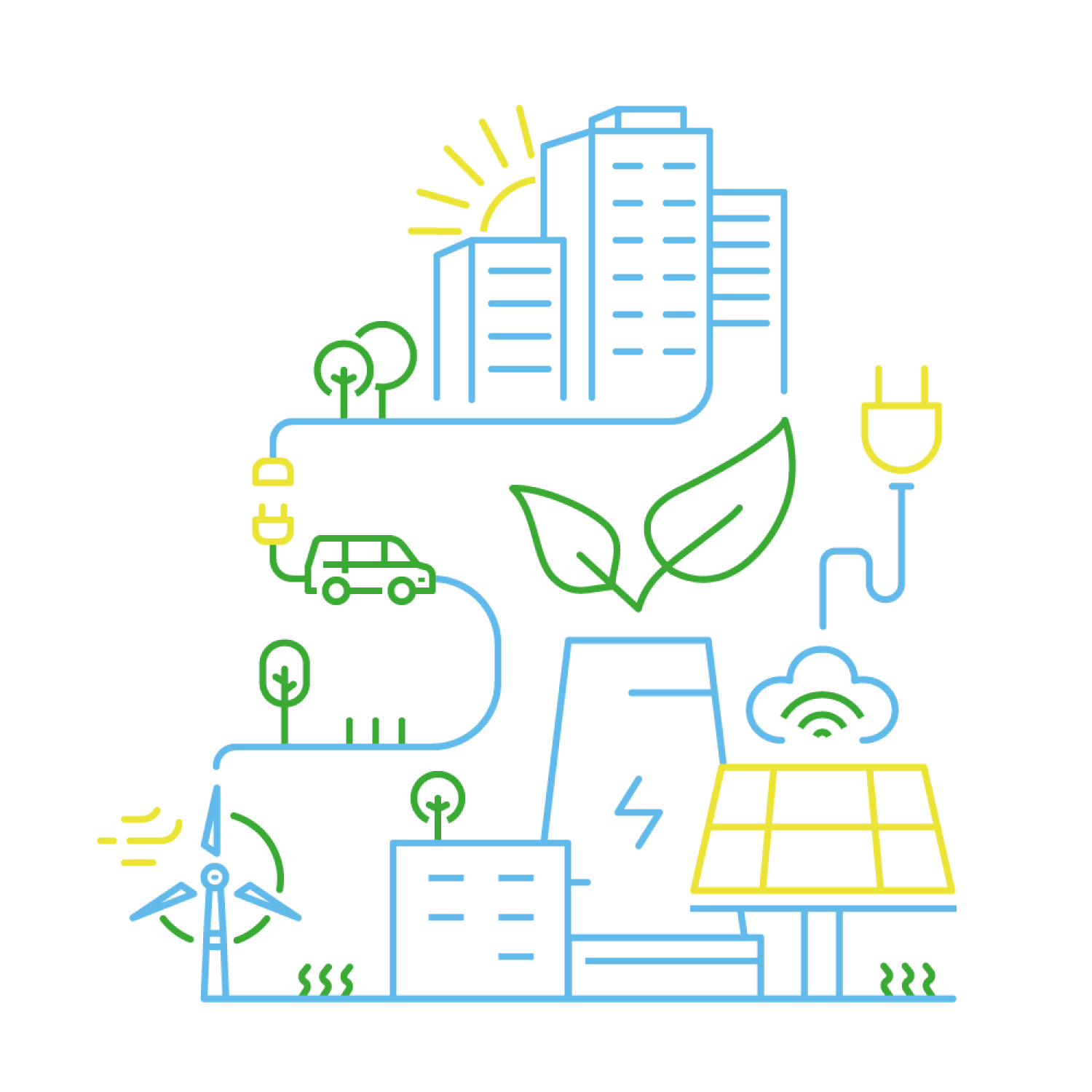 Illustration of renewable energy sources