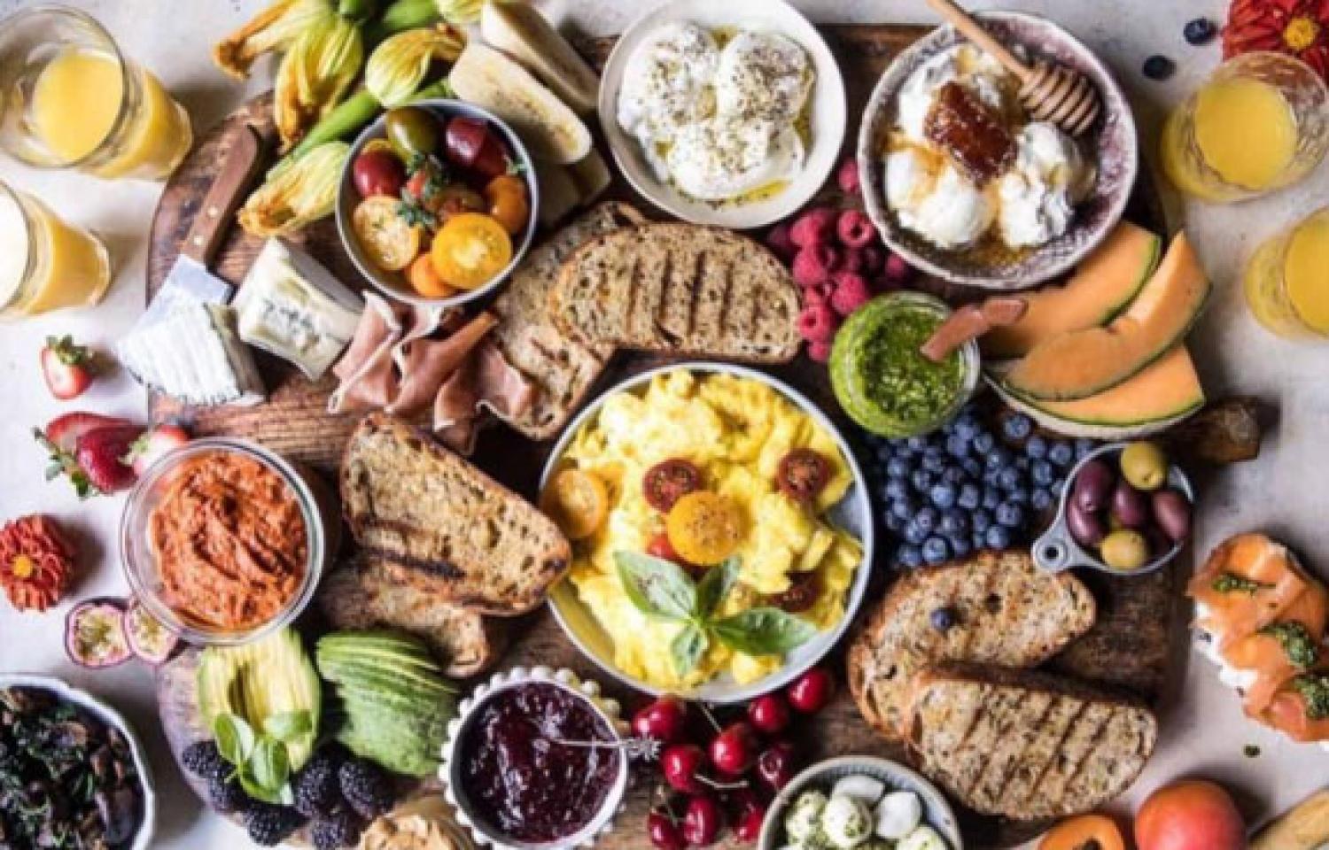 food on a board
