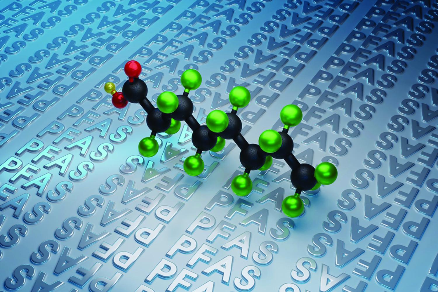 3D model of PFAS molecule