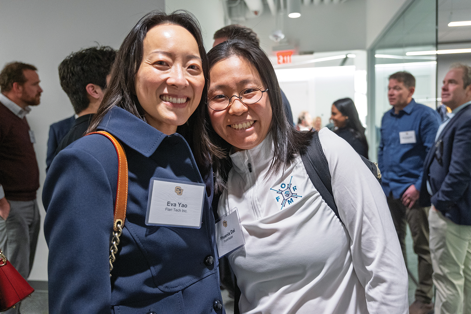 Eva Yao (Flari Tech Inc.) and Phoenix Dai (FormFactor) celebrate the ribbon-cutting on Jan. 15
