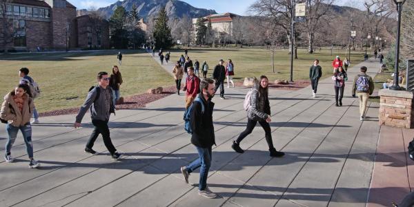 Students walking on campus