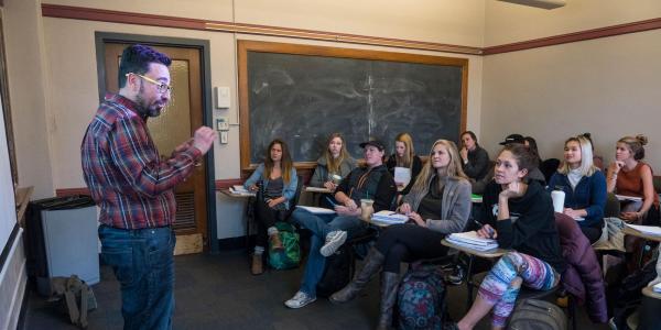 Professor teaching a class