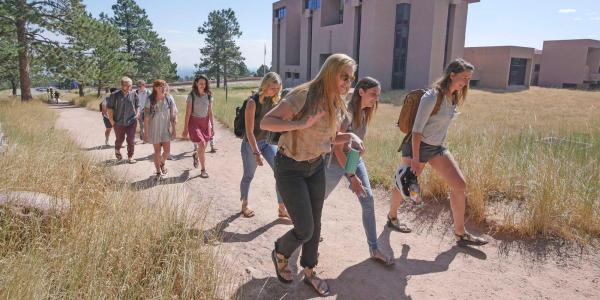 Students hiking at NCAR