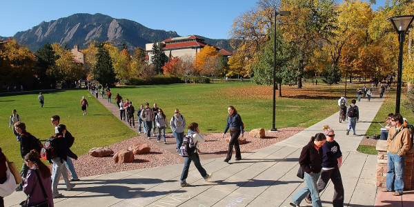 Students walking on campus