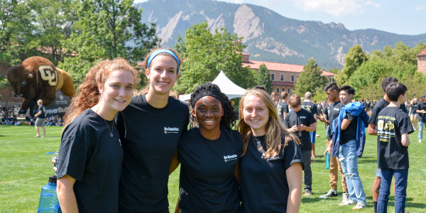 Students at a CU event outside