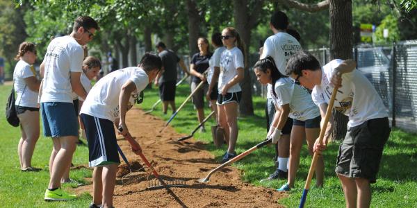 Students volunteering