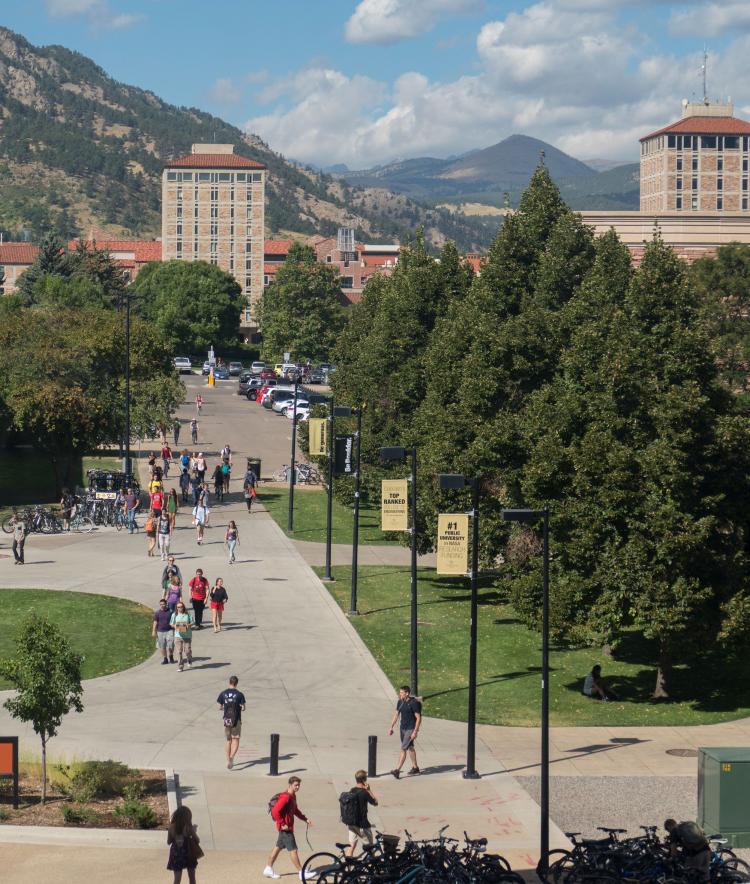 Students walking on campus