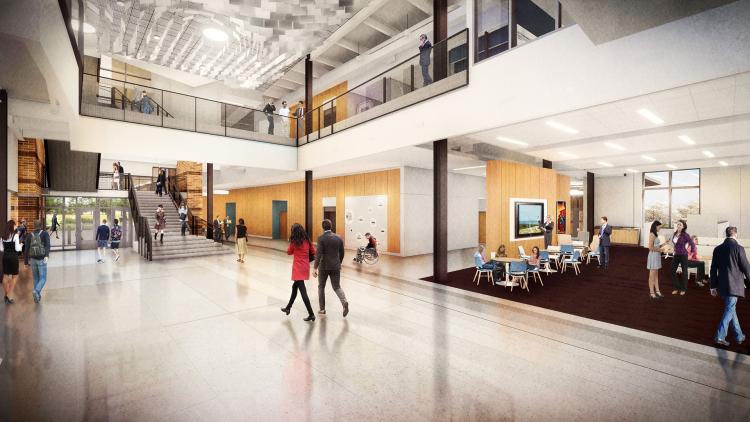 Aerospace building interior rendering