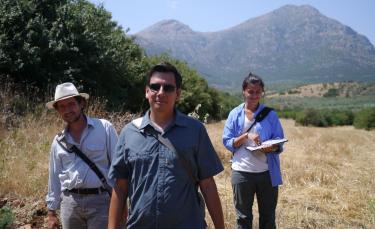 Dimitri Nakassis and students researching in Greece