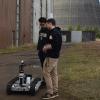 Students with robot