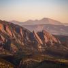 Aerial of the Flatirons and the Rocky Mountains