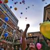 Balloons being released on CU Boulder campus