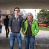 Martha Russo and Bruce Price in a pedestrian underpass