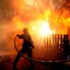 Firefighter fighting a wildfire