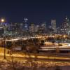 Denver skyline at night