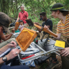 Researchers with the Honey Bee-nome Project in the field