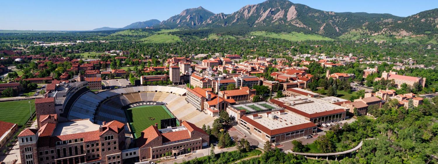 CU Boulder campus aerial