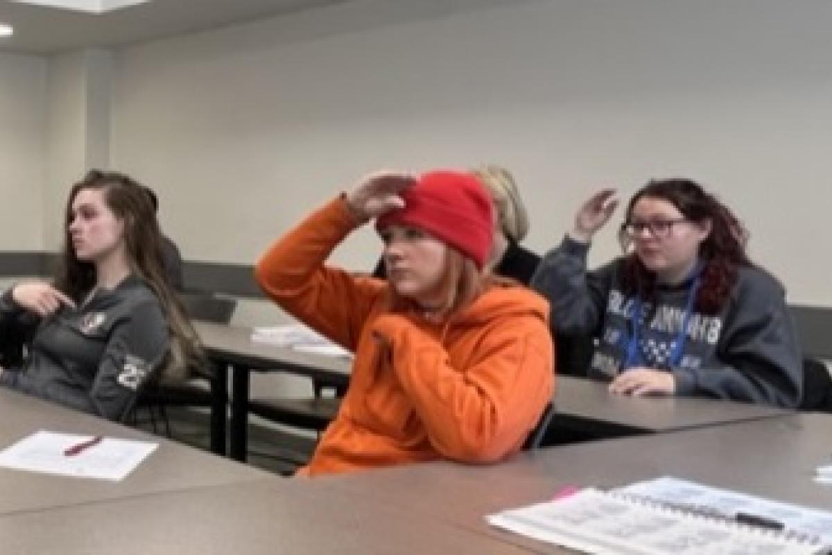Students in classroom Learning ASL1
